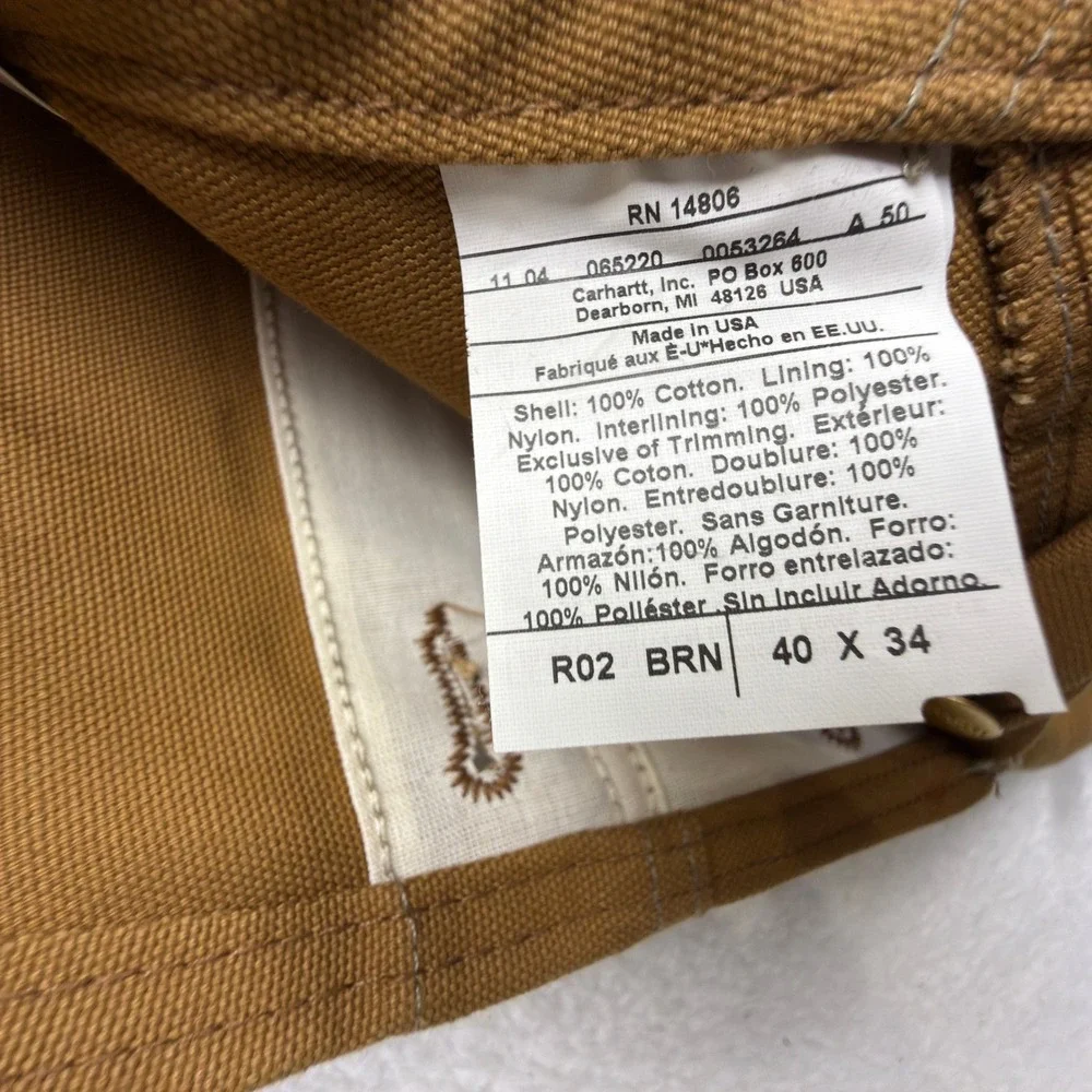 Carhartt Traditional Duck Bibs Overalls Quilt Lined 40x34 R02 BRN Brown NOS NWT